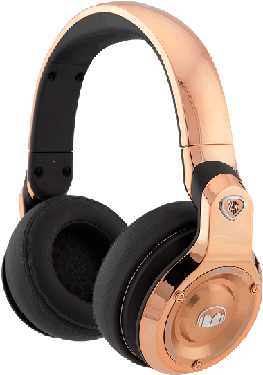 Rose Gold Over Ear Headphones PNG