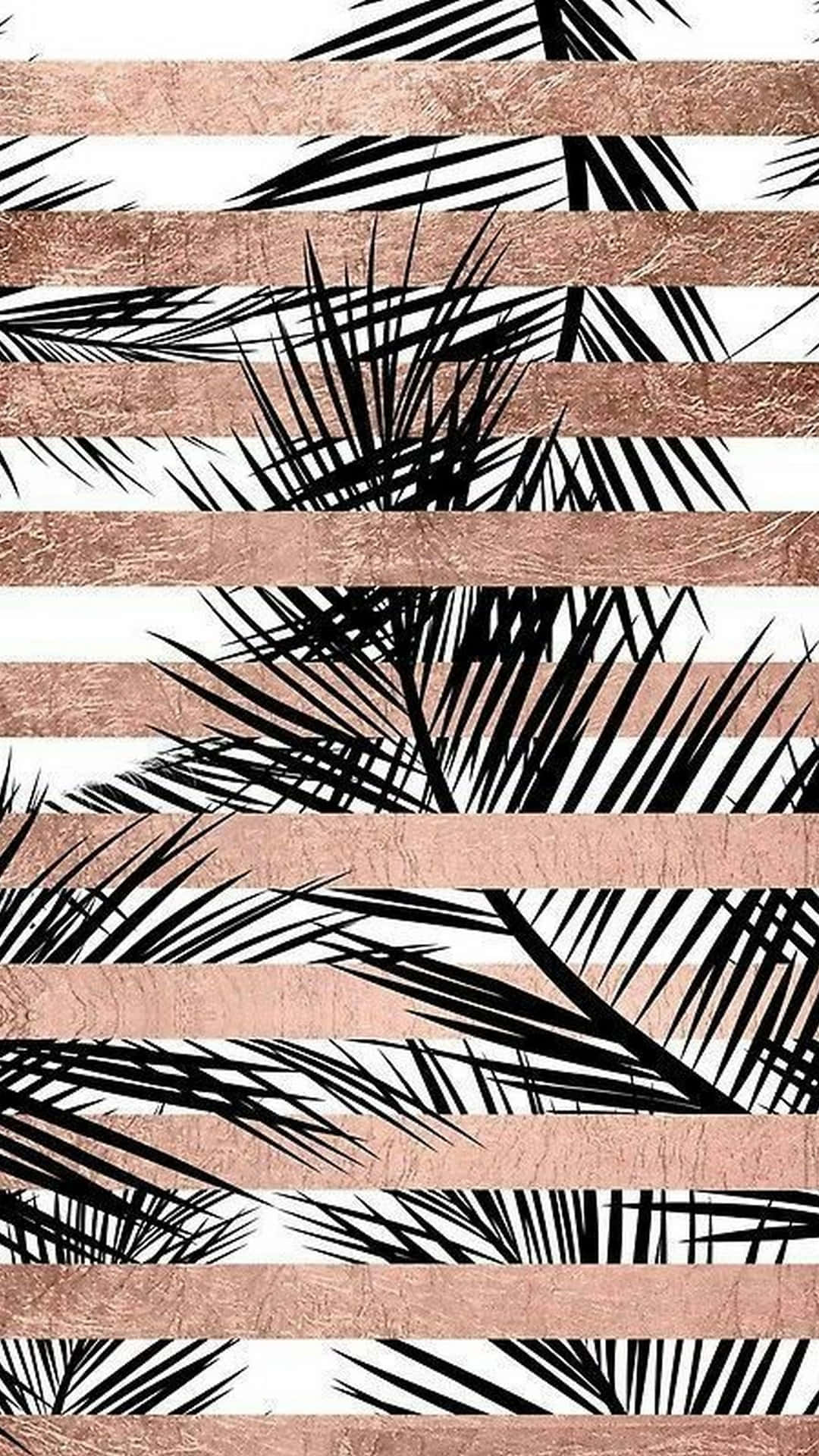 Rose Gold Palm Fronds Aesthetic Wallpaper