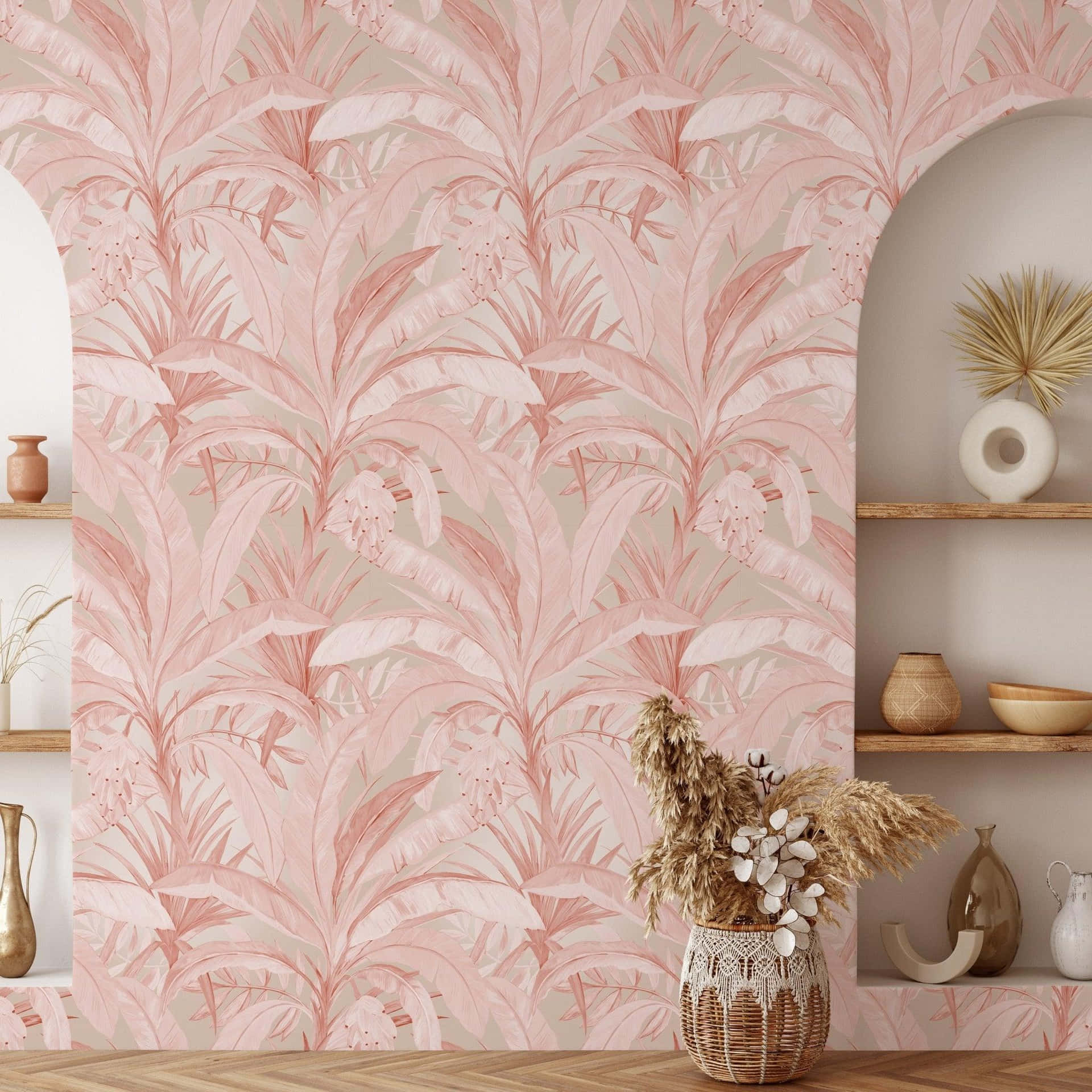 Rose Gold Palm Wallpaper Aesthetic Wallpaper