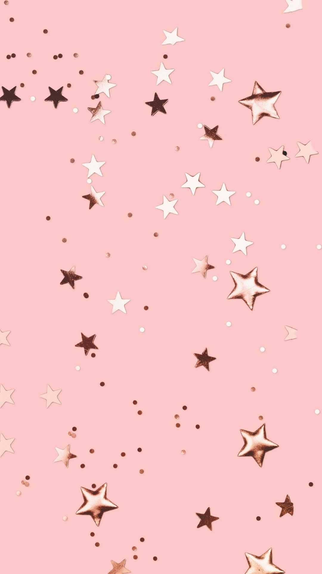Download Rose Gold Stars And Circles Wallpaper 