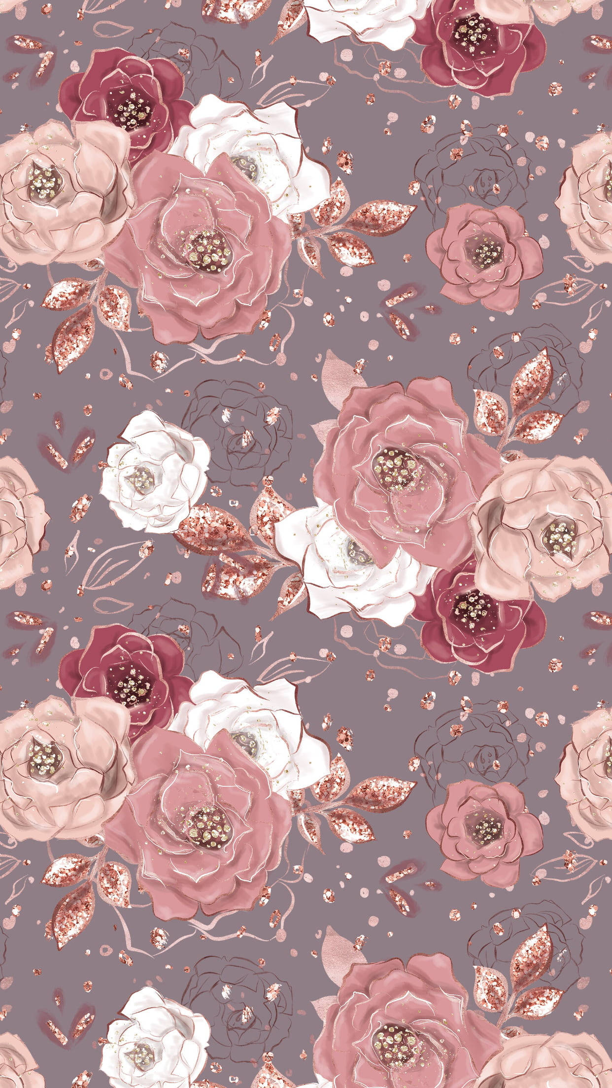 Roségoldtumblr Verschiedenartige Rosen Wallpaper