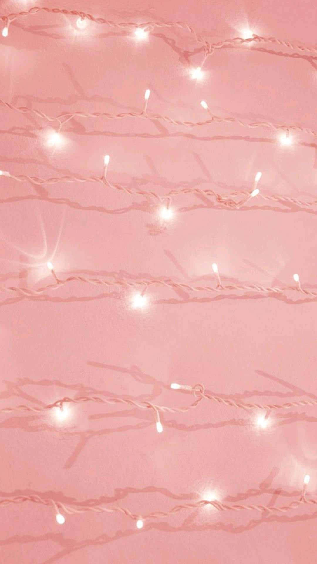 Rose Gold Twinkle Lights Aesthetic Wallpaper