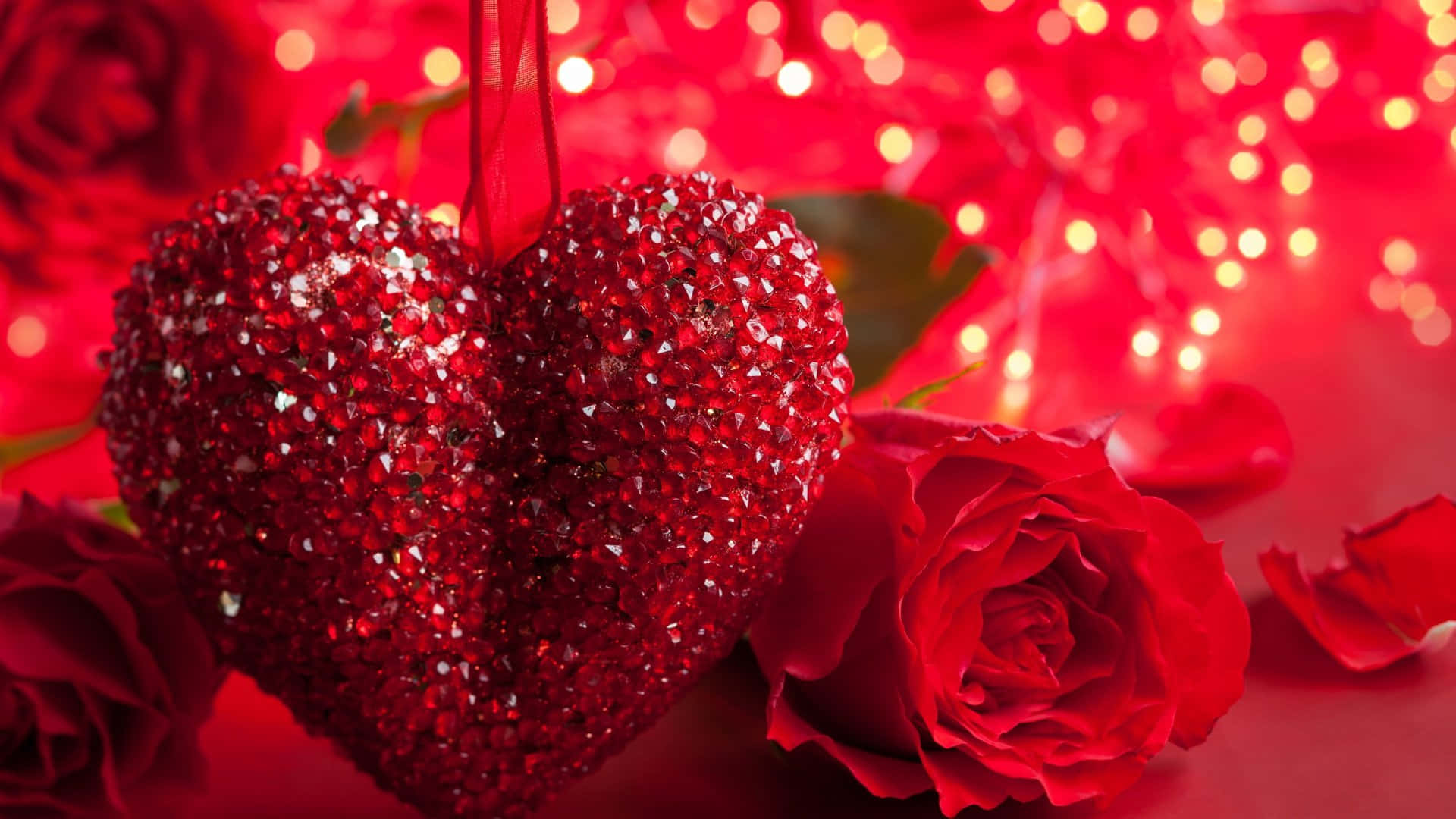 Caption: Romantic Rose Heart Wallpaper