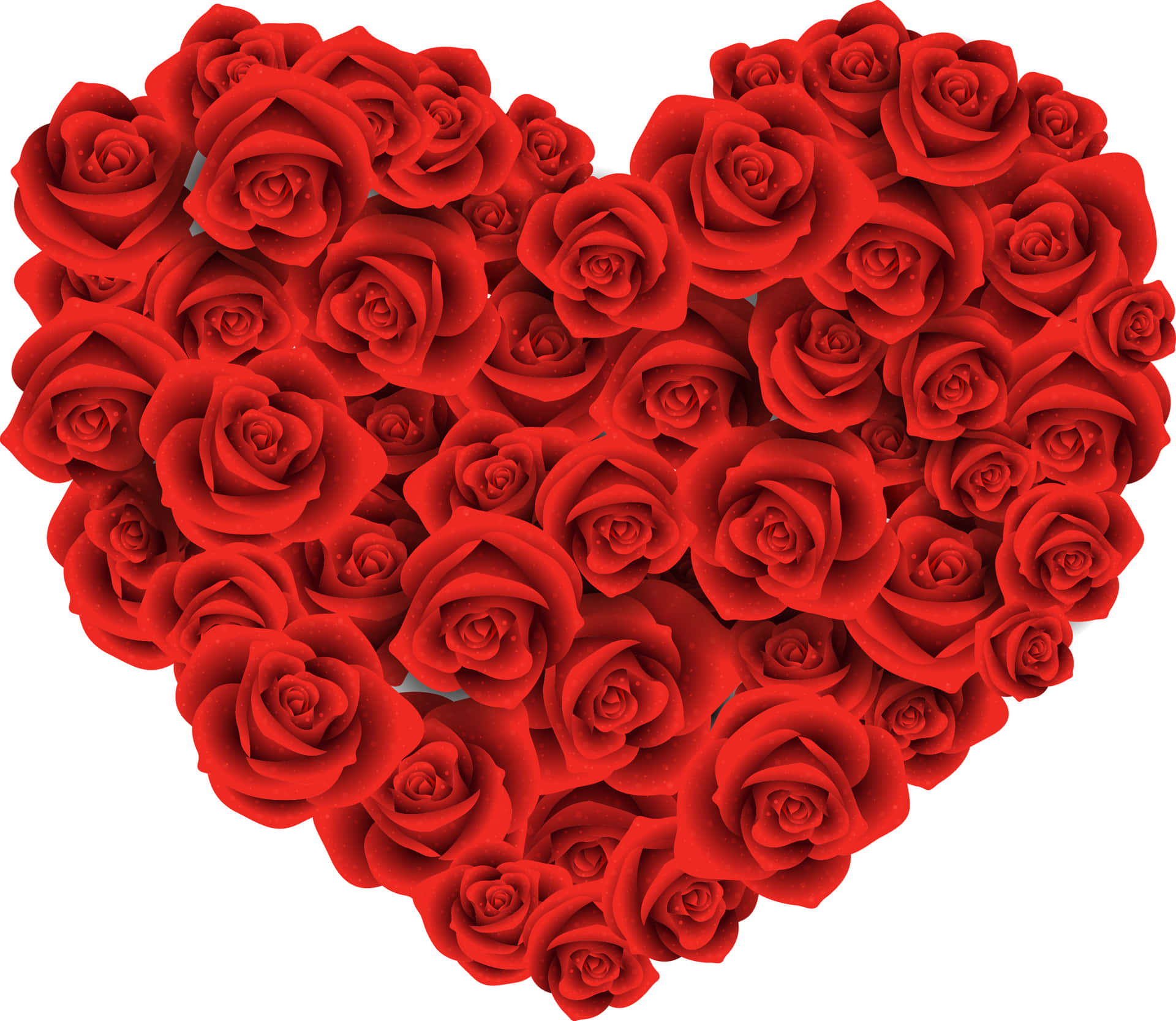 Romantic Rose Heart Arrangement Wallpaper
