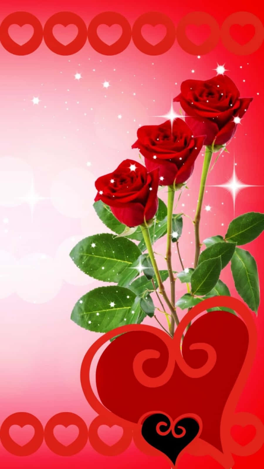 Love Blooms in a Rose Heart Wallpaper