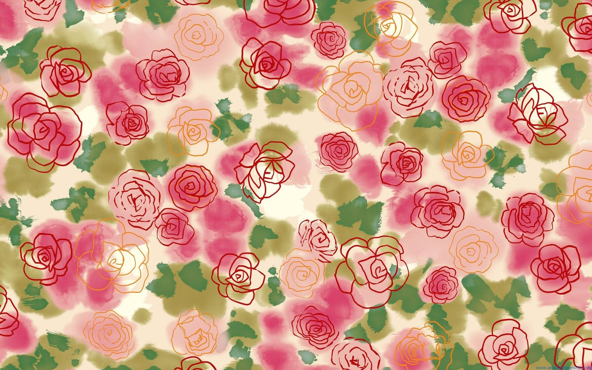 Rose Pattern Valentines Desktop Wallpaper