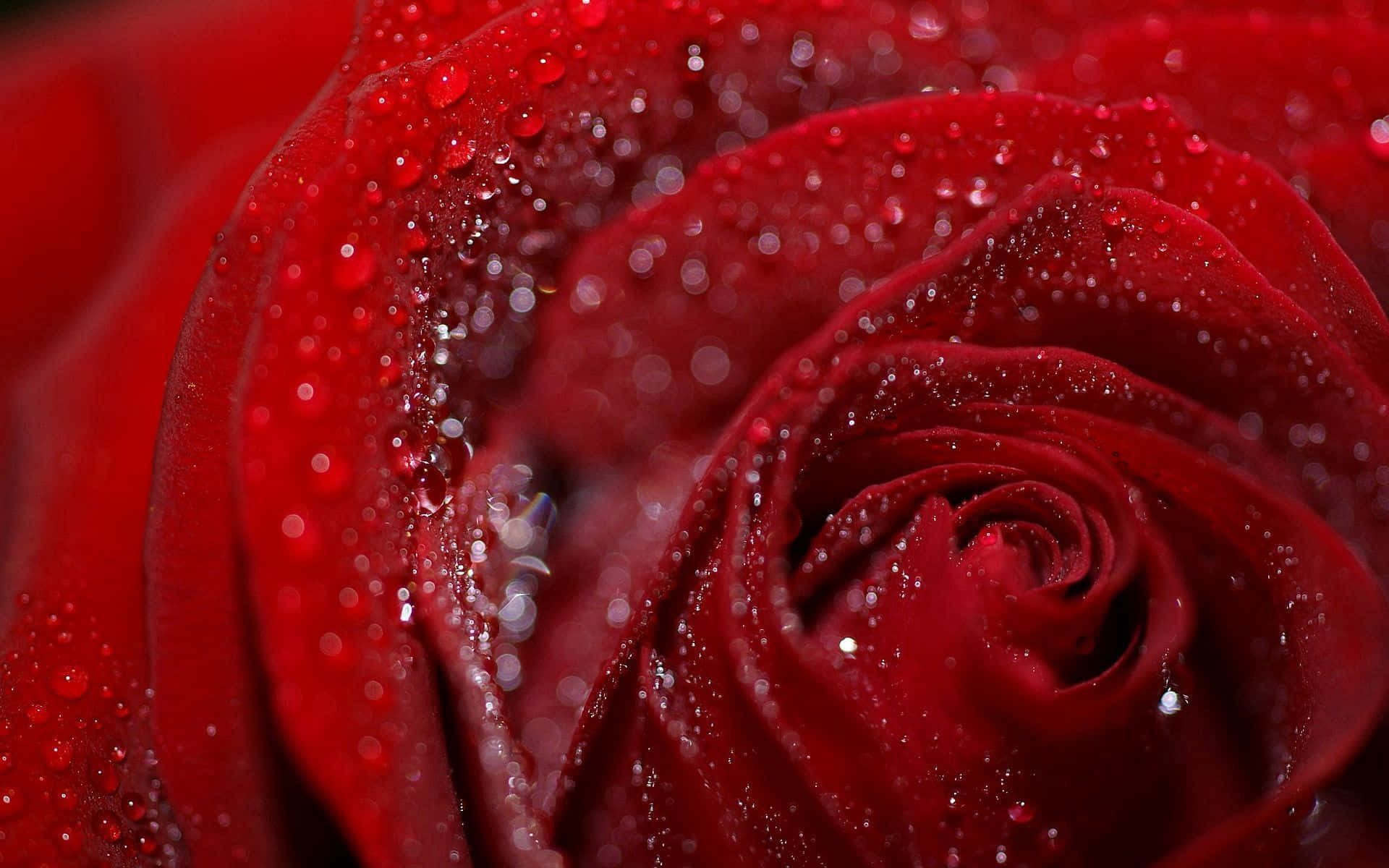 Beautiful Blooming Red Rose with Delicate Petals Wallpaper