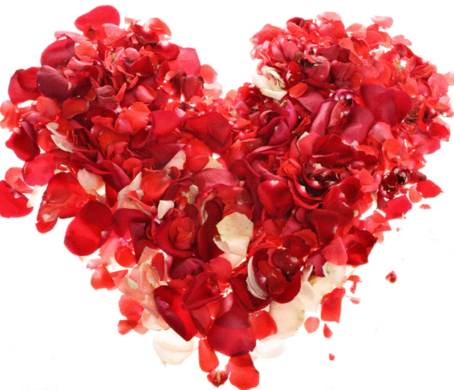 Rose Petal Heart Design PNG