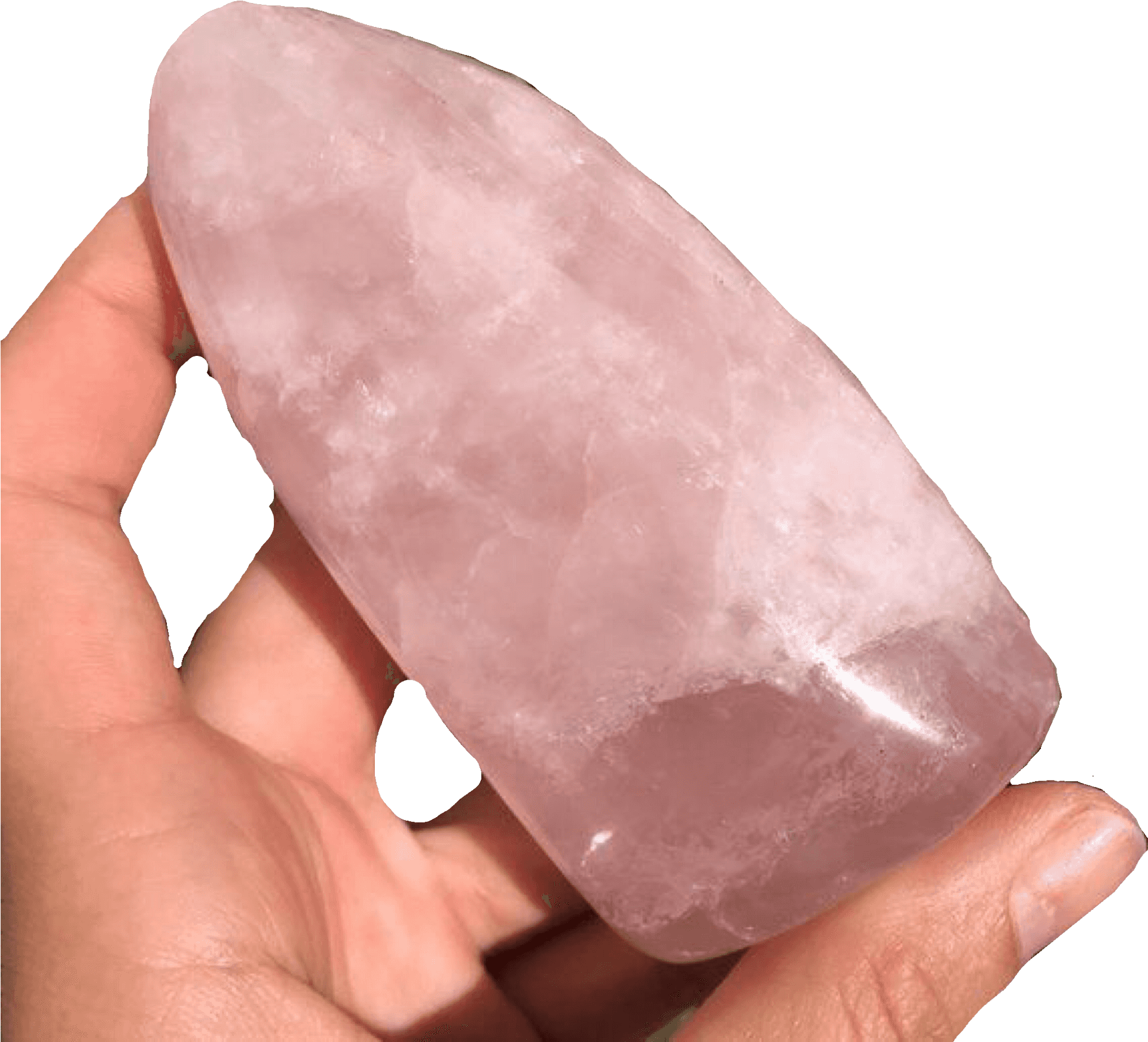 Rose Quartz Crystalin Hand PNG