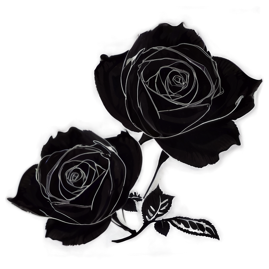 Rose Silhouette Black And White Png 51 PNG