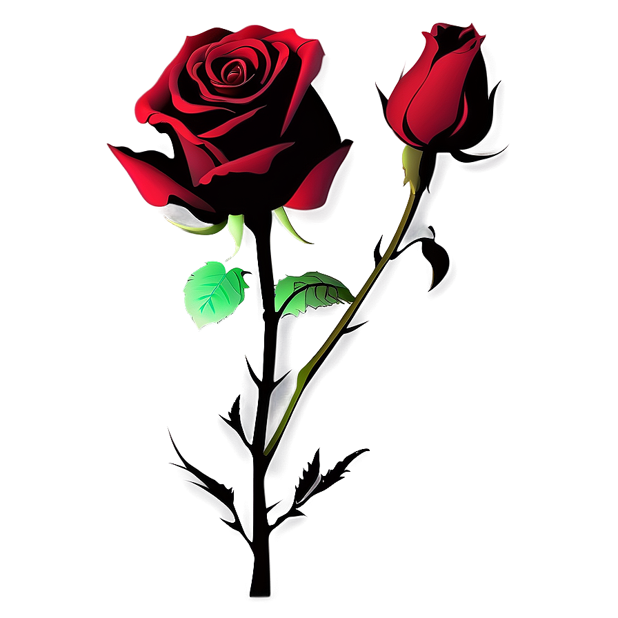 Rose Silhouette Clipart Png 06272024 PNG