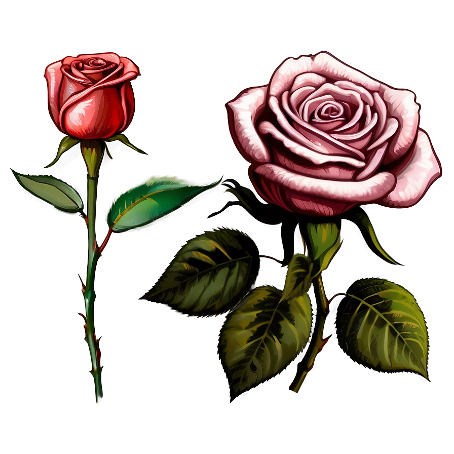 Rose Sketch Clipart Png Itf PNG