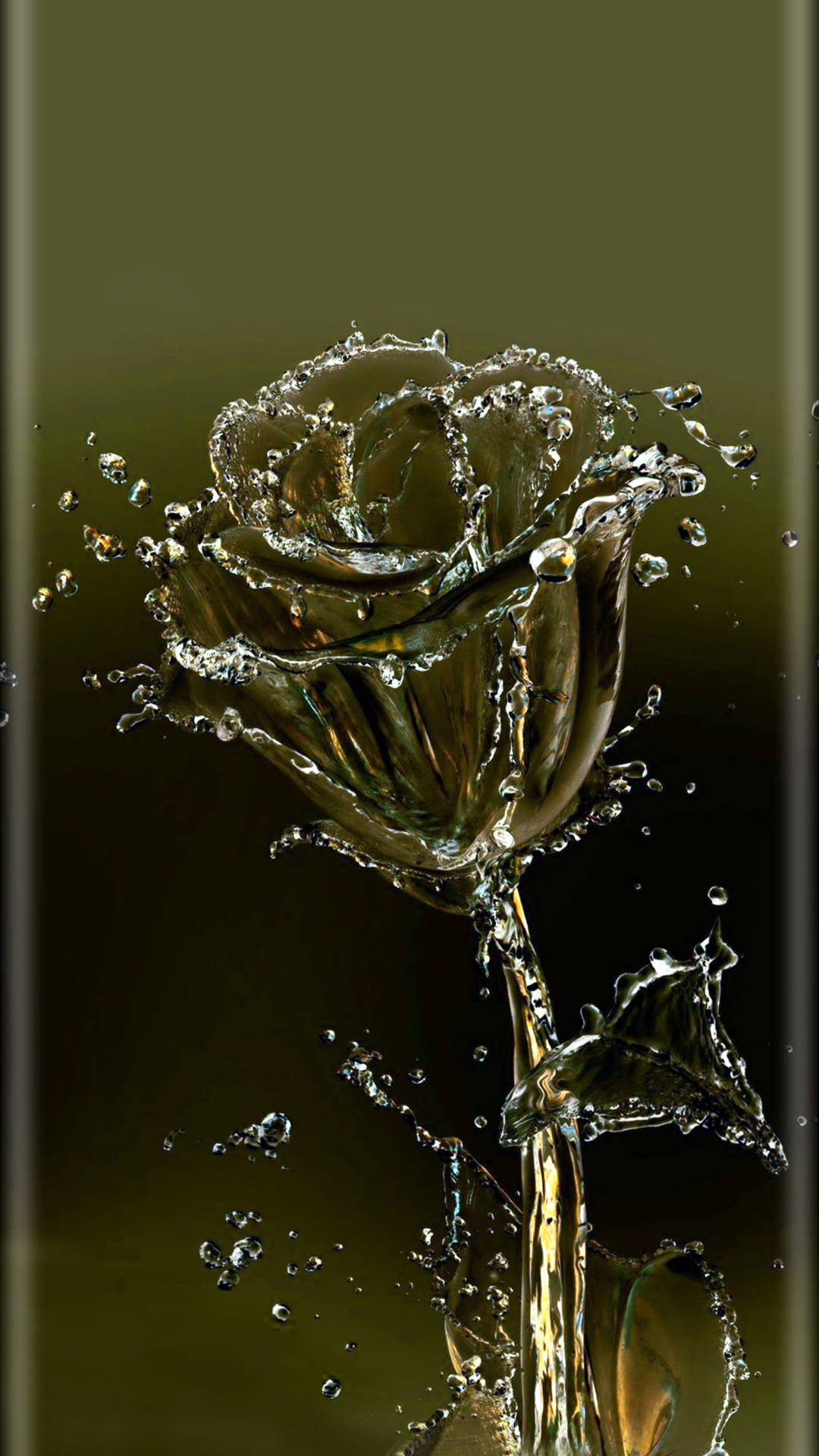 Rose Vand Blomst Mobil Wallpaper