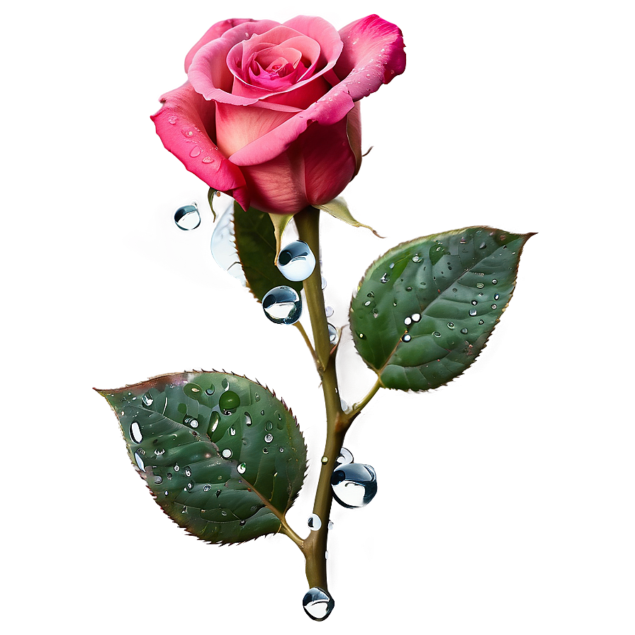 Rose With Dewdrops Png 93 PNG