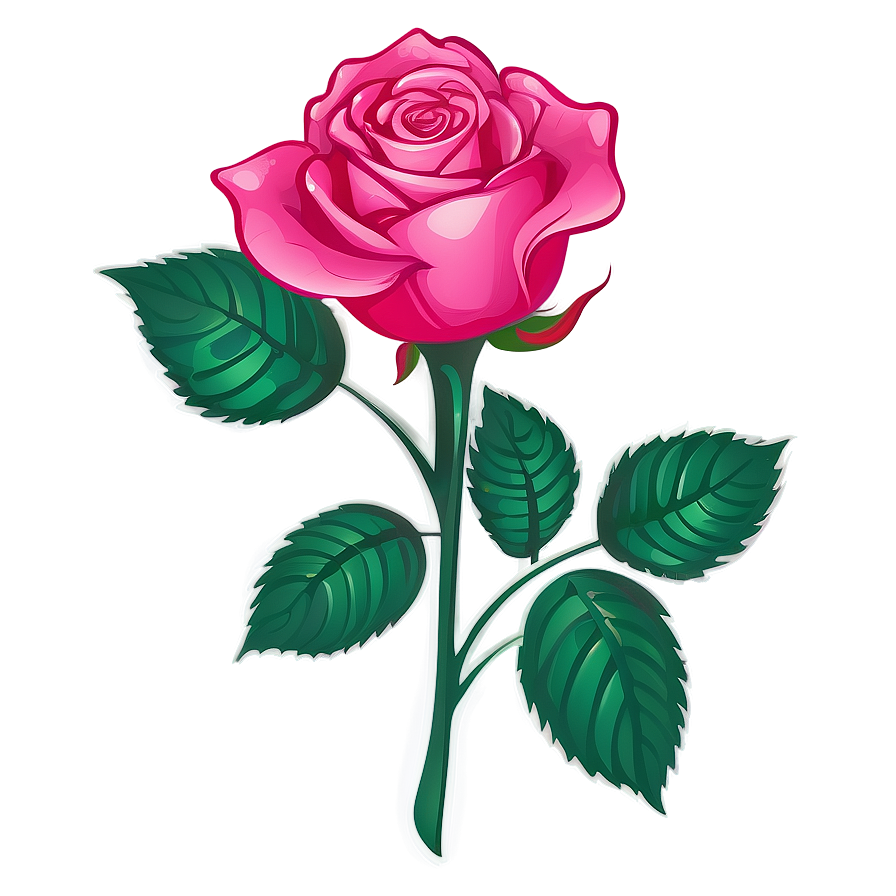 Rose With Leaves Clipart Png 33 PNG