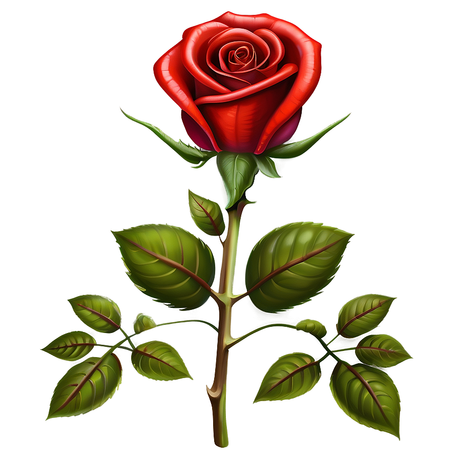 Rose With Leaves Clipart Png Egb54 PNG