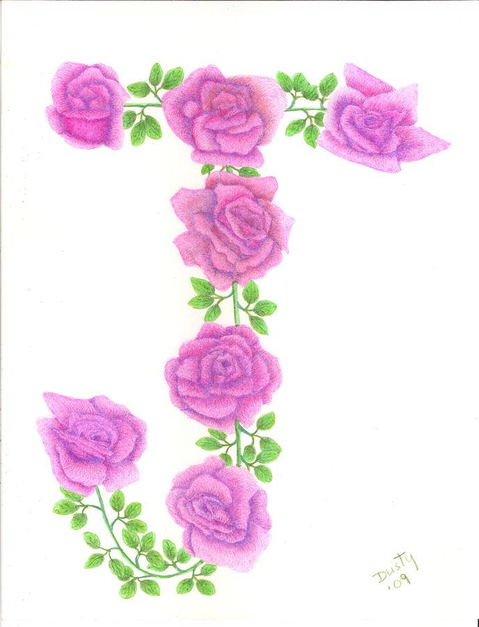 Roses And Vines Letter J Wallpaper