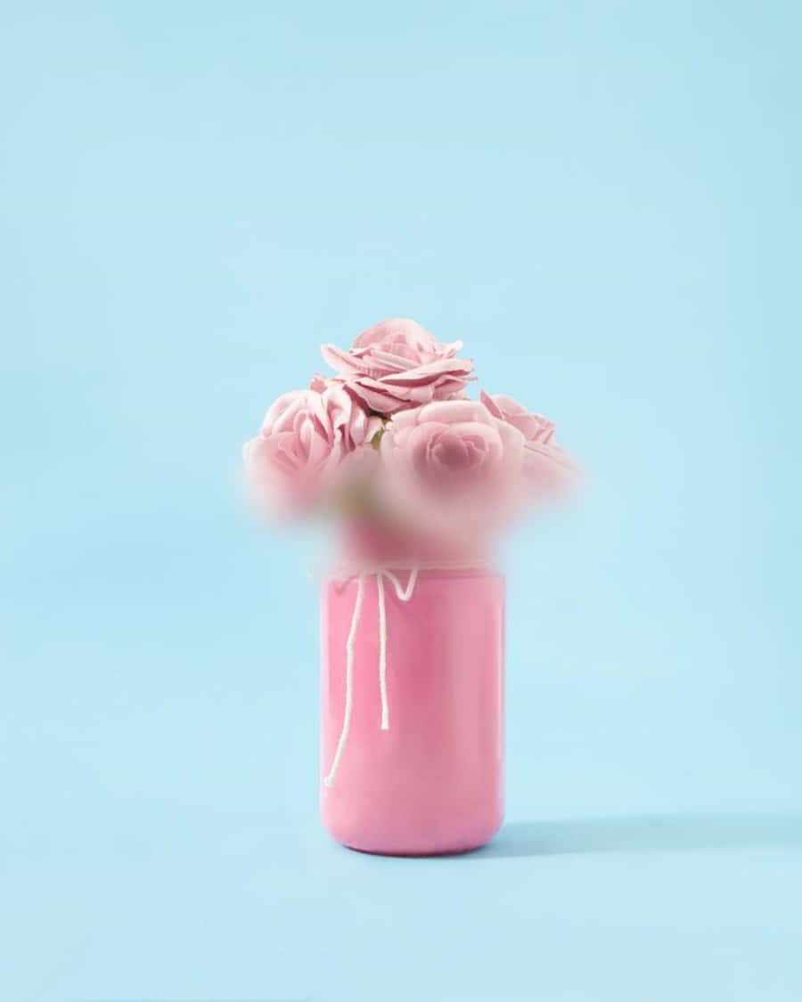 Roses Pink And Blue Aesthetic Wallpaper