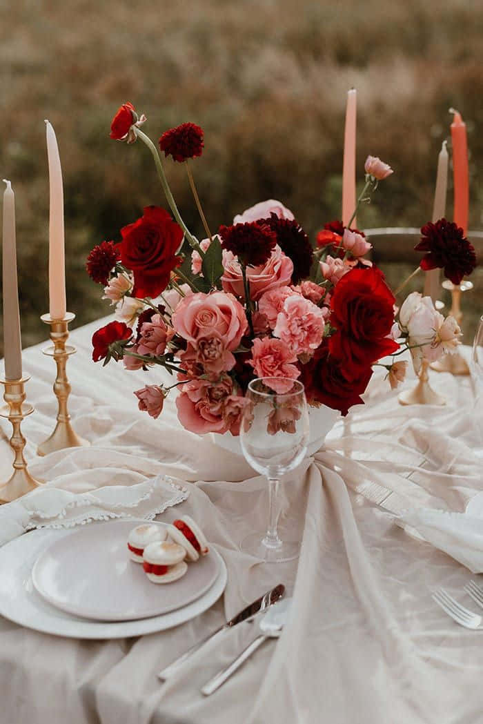 Elegant Roses Wedding Setup Wallpaper