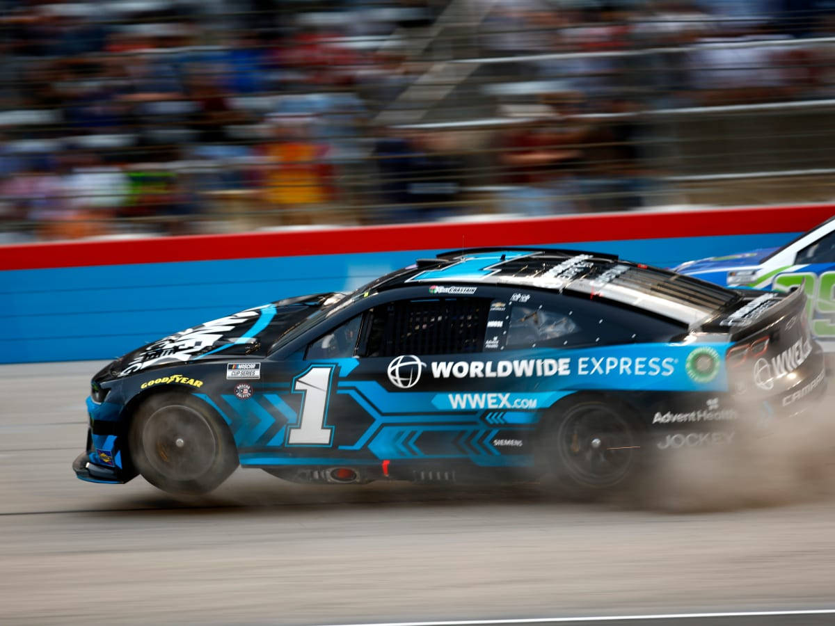 Ross Chastain Blue Car Racing Wallpaper