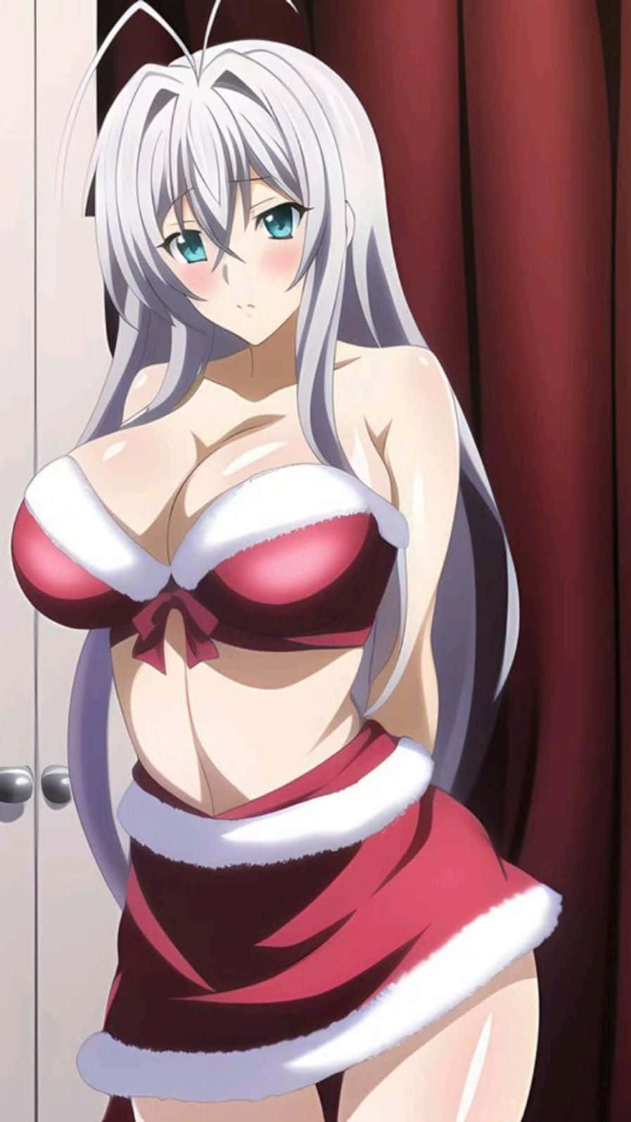 Rossweisse Highschool Dxd Kerstoutfit Achtergrond