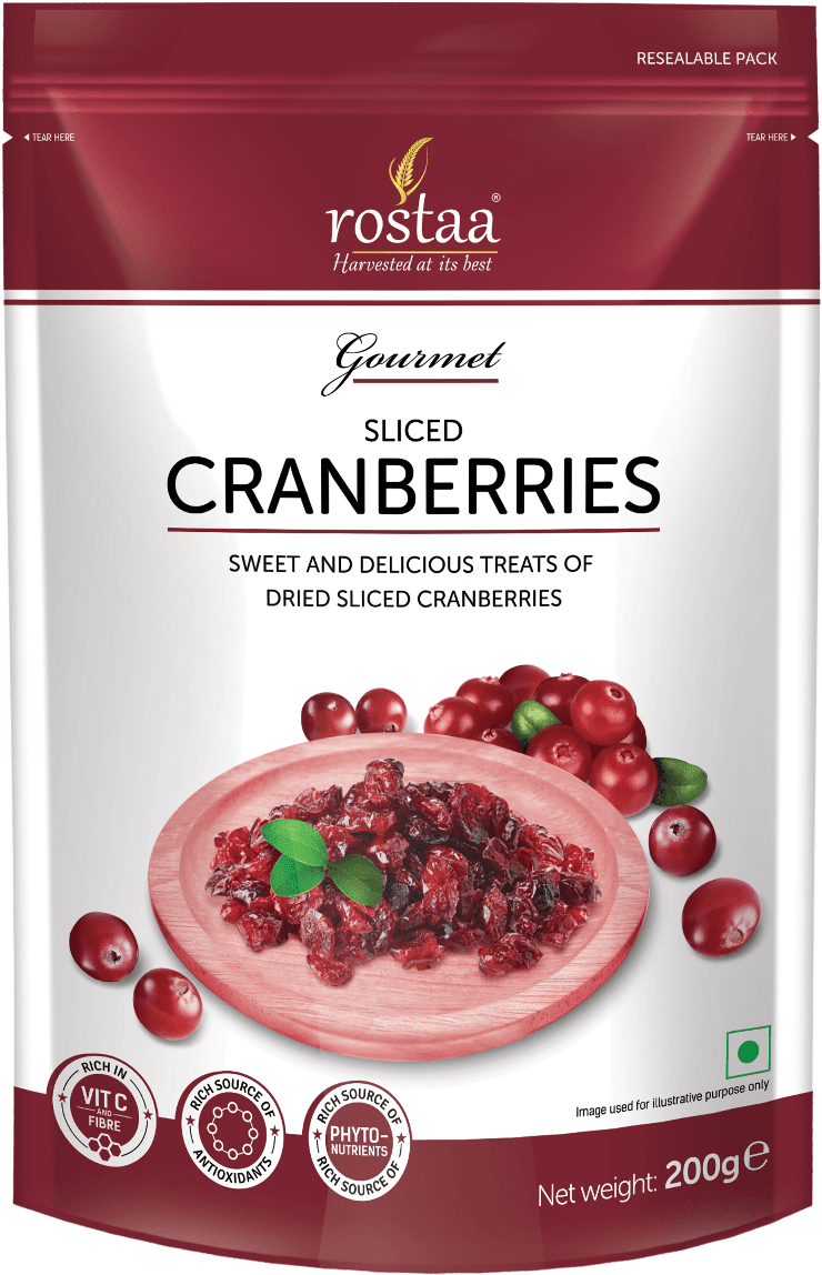 Rostaa Gourmet Sliced Cranberries Package PNG