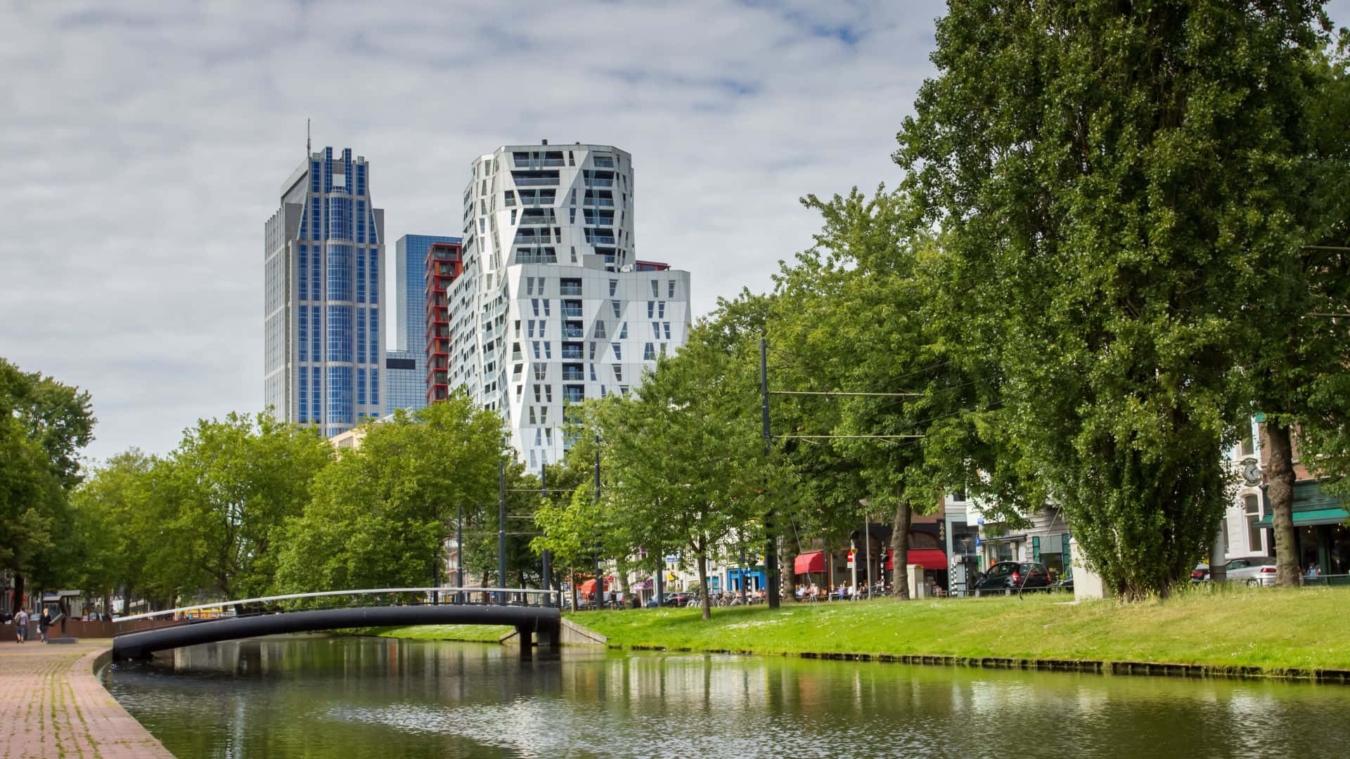 Rotterdam Canal Urban Architecture Wallpaper