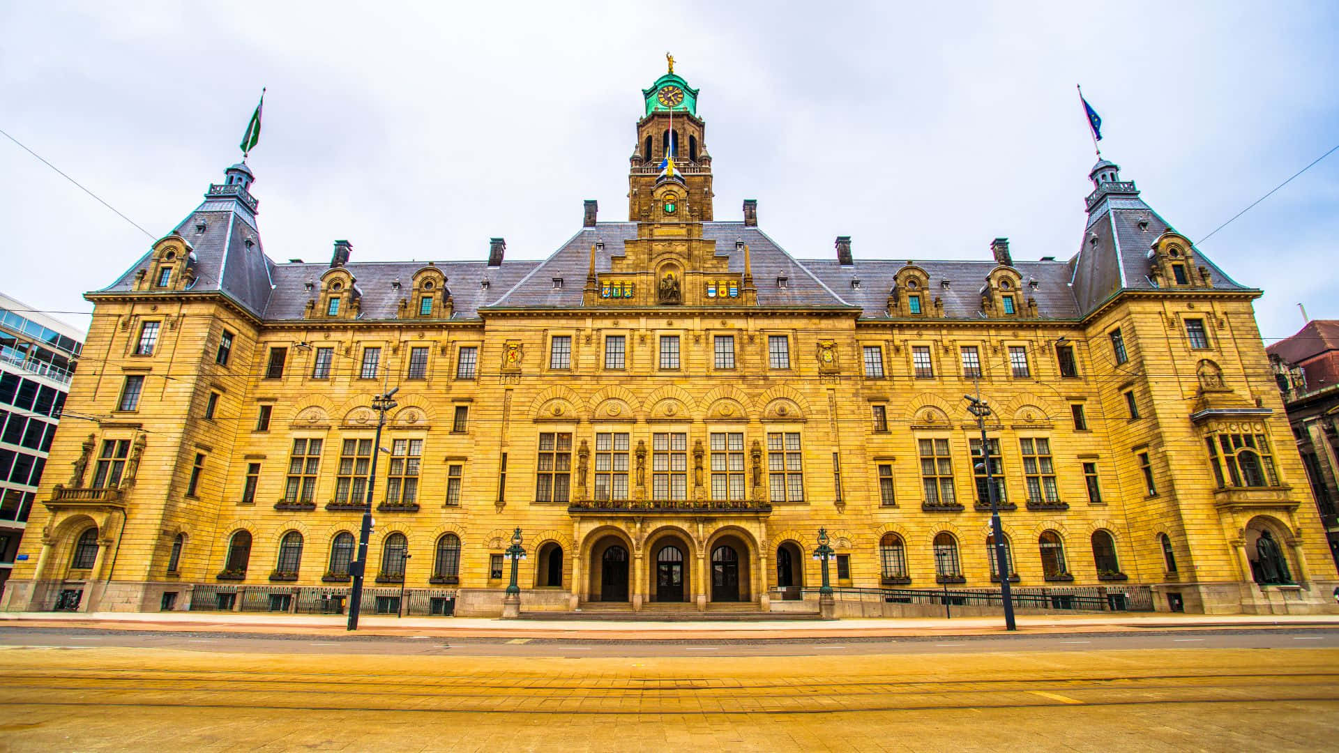 Rotterdam Historic Town Hall Building Wallpaper