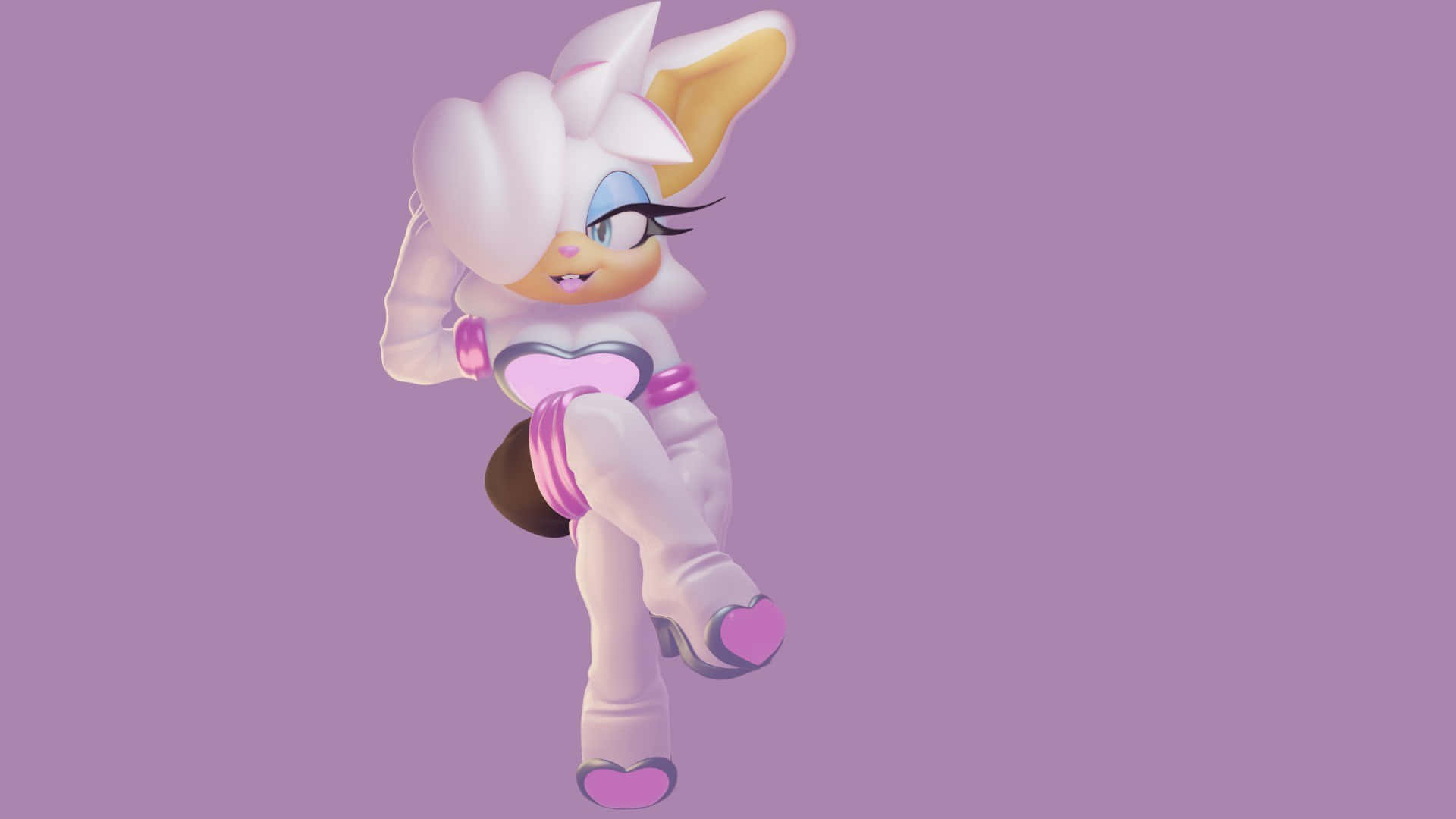 Rouge the Bat striking a confident pose in Sonic Universe Wallpaper