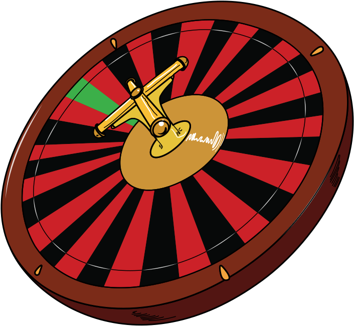 Roulette Wheel Cartoon Illustration PNG