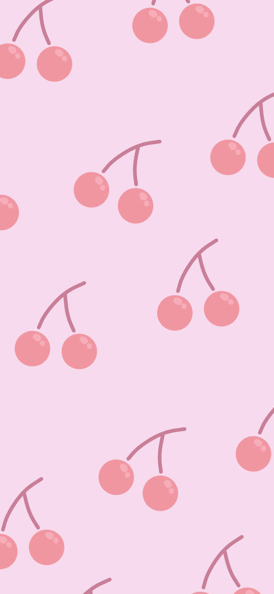 Round And Pink Cute Cherries Wallpaper