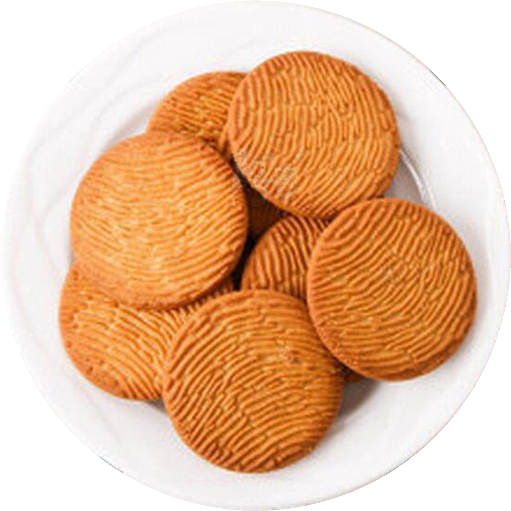 Round Biscuitson Plate PNG