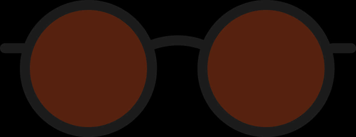 Round Black Glasses Icon PNG