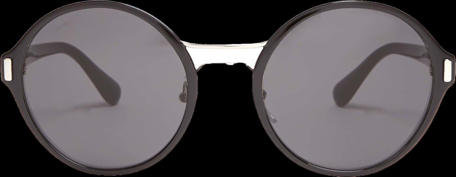 Round Black Glasses Isolated PNG