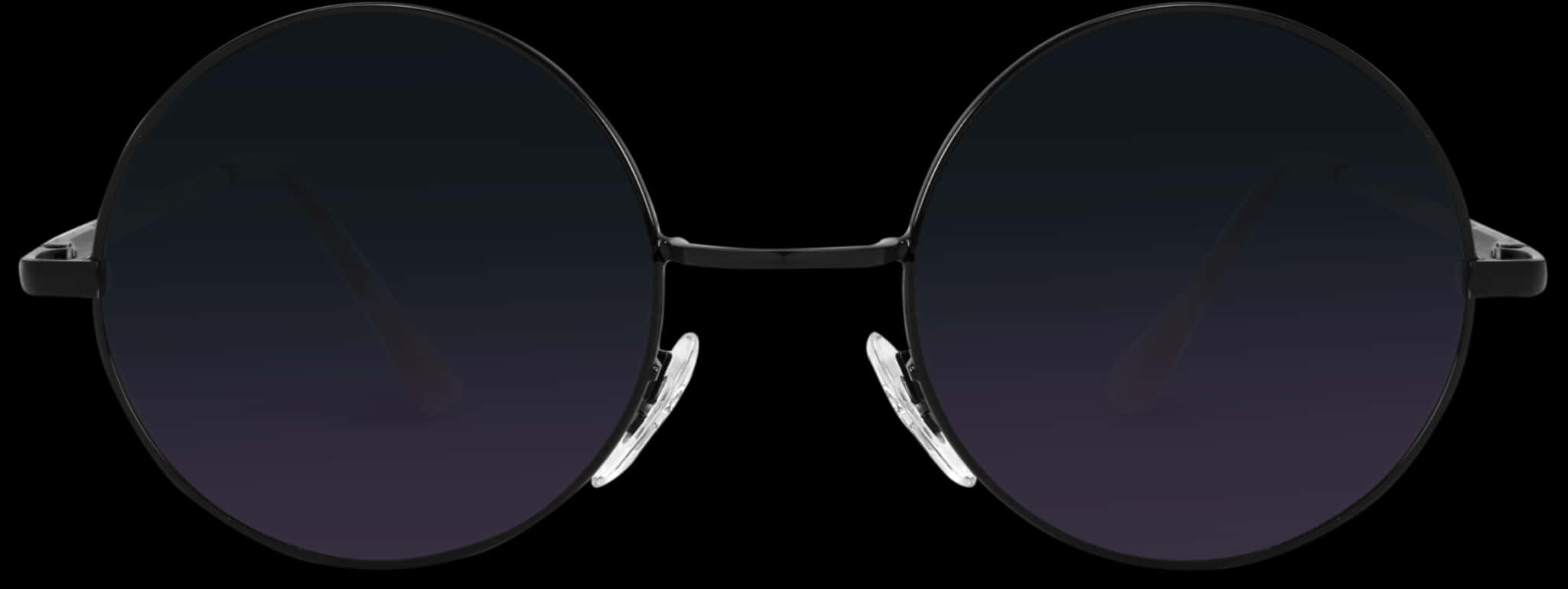 Round Black Sunglasses Isolated PNG