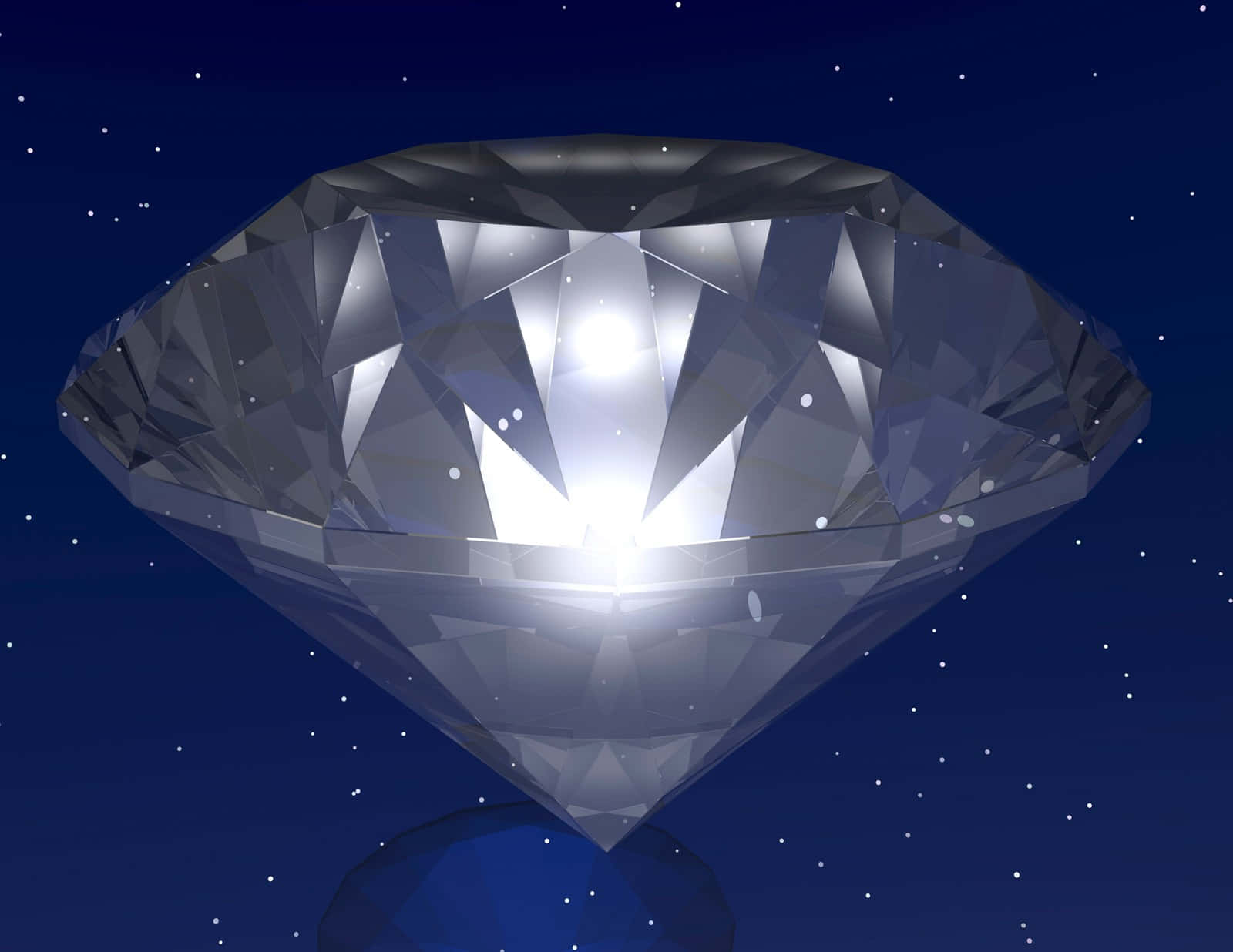 Round Cut Diamond Gemstone Render Wallpaper
