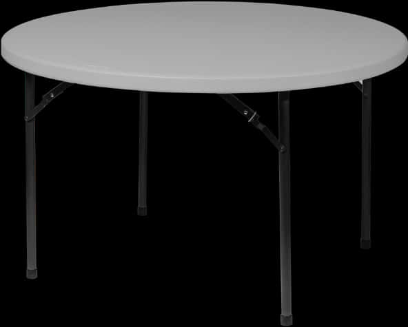 Round Folding Table Black Background PNG