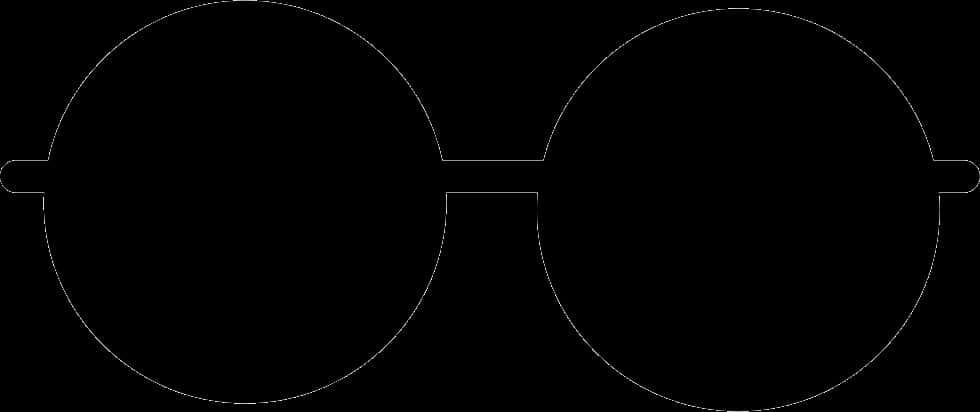 Round Frame Glasses Silhouette PNG