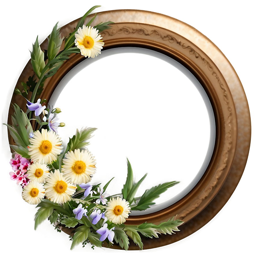 Round Frame With Flowers Png Uya PNG