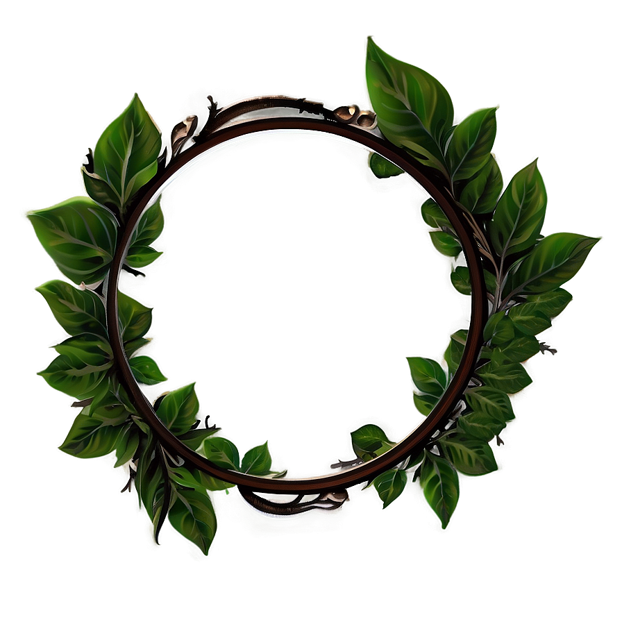 Round Frame With Leaves Png Caf PNG