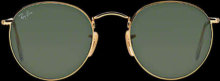 Round Gold Frame Sunglasses PNG