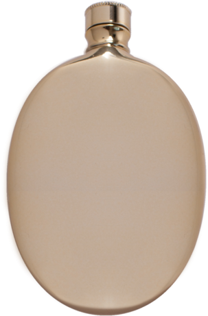 Round Metal Flask Isolated PNG