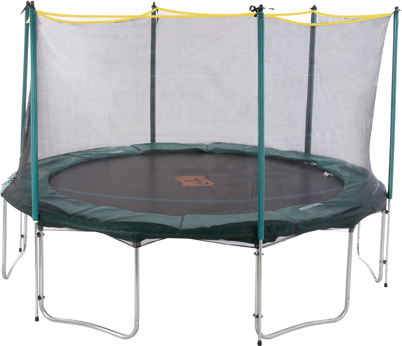 Round Outdoor Trampoline With Safety Net PNG