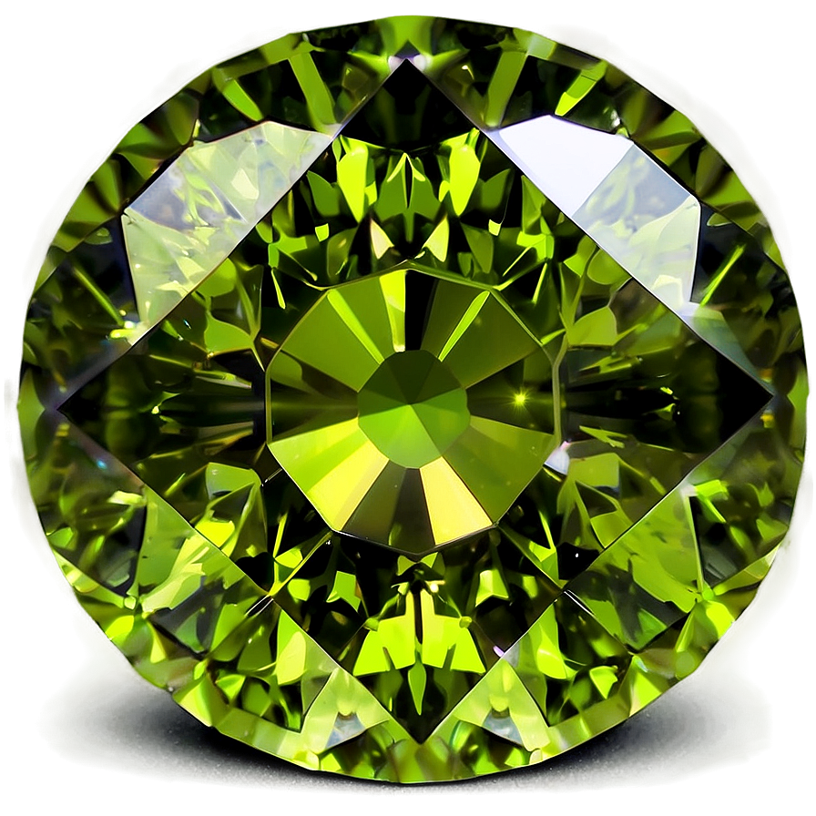 Round Peridot Crystal Png 06242024 PNG