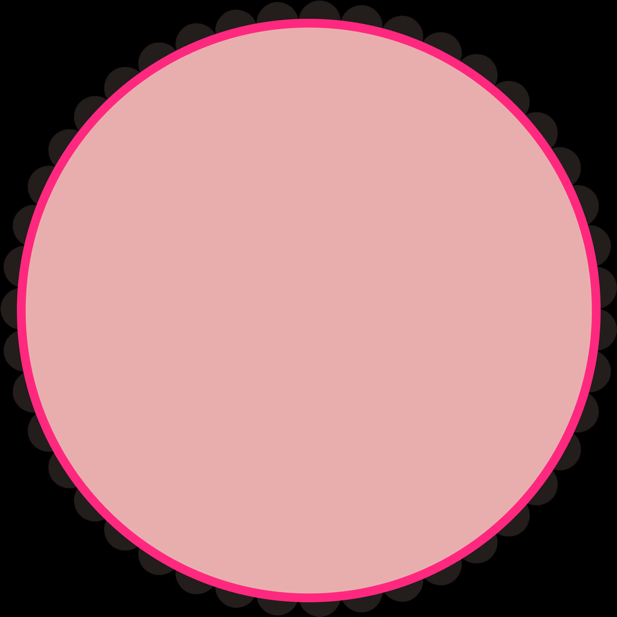 Round Pink Framewith Scalloped Edge PNG
