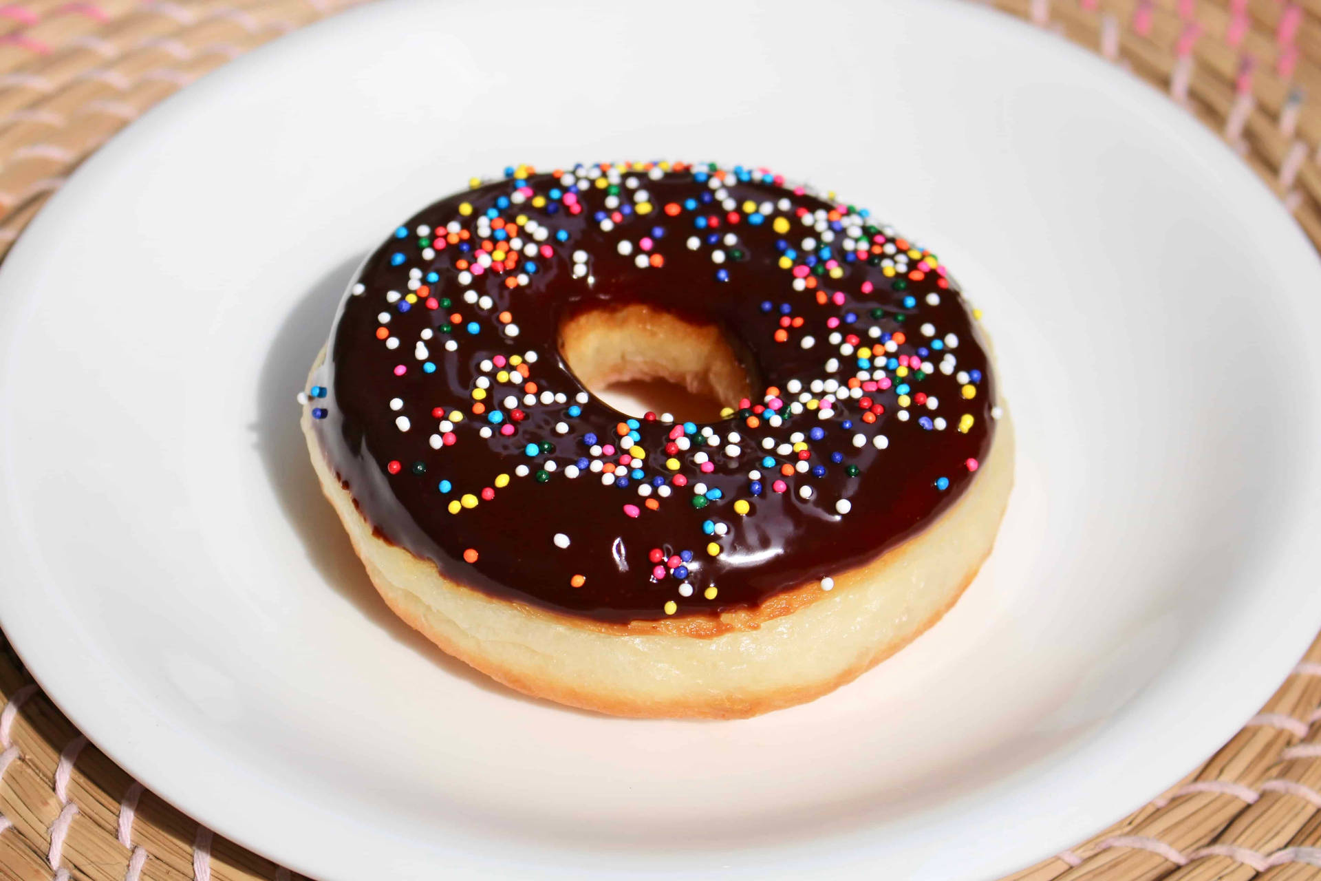 Round Sprinkles Donut Wallpaper
