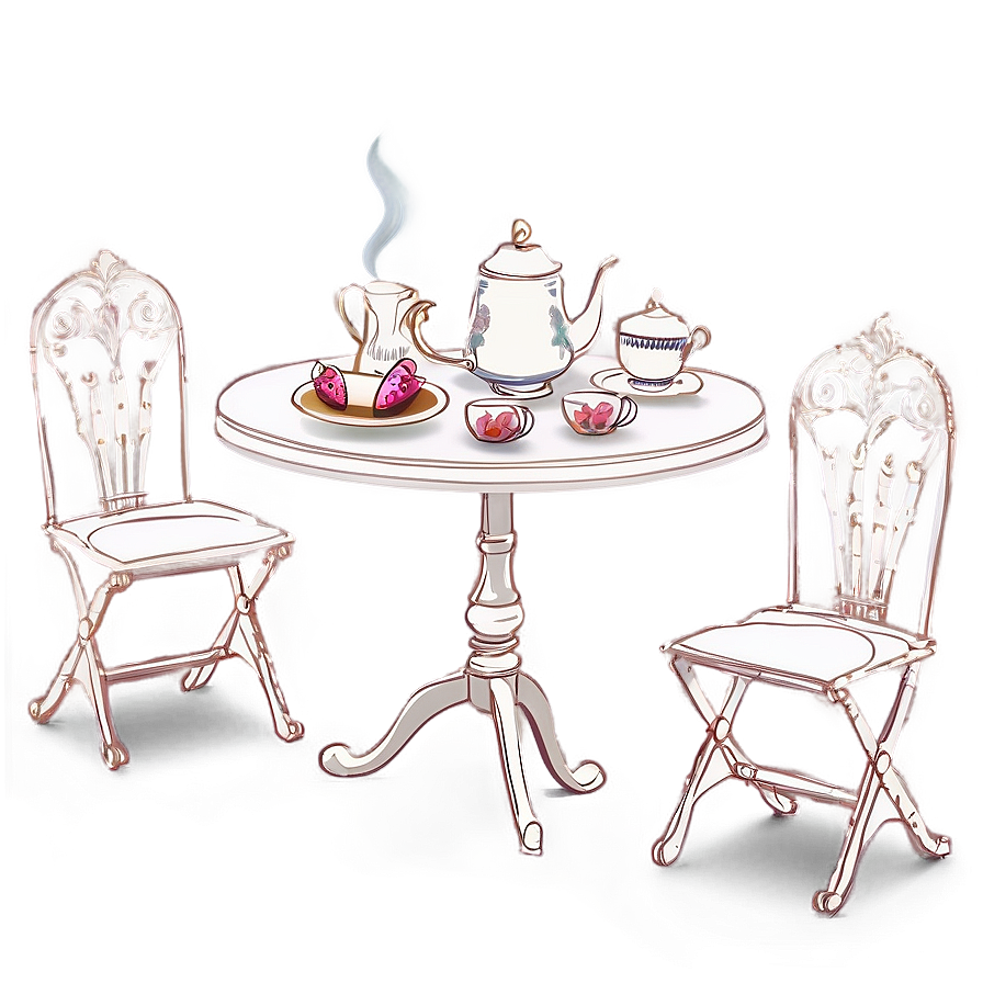 Round Table Tea Party Elegance Png 15 PNG