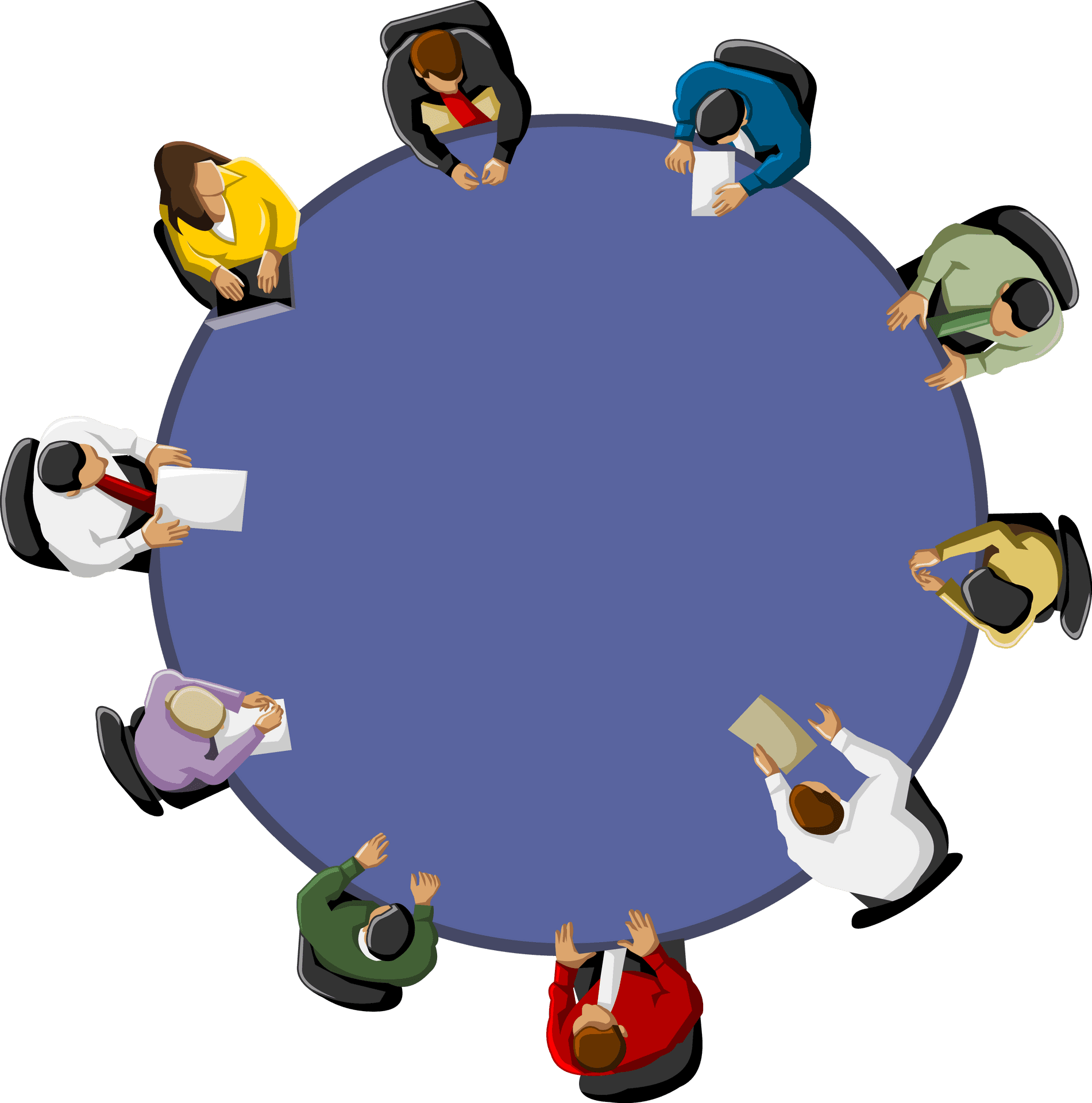 Round Table Team Meeting Top View.png PNG