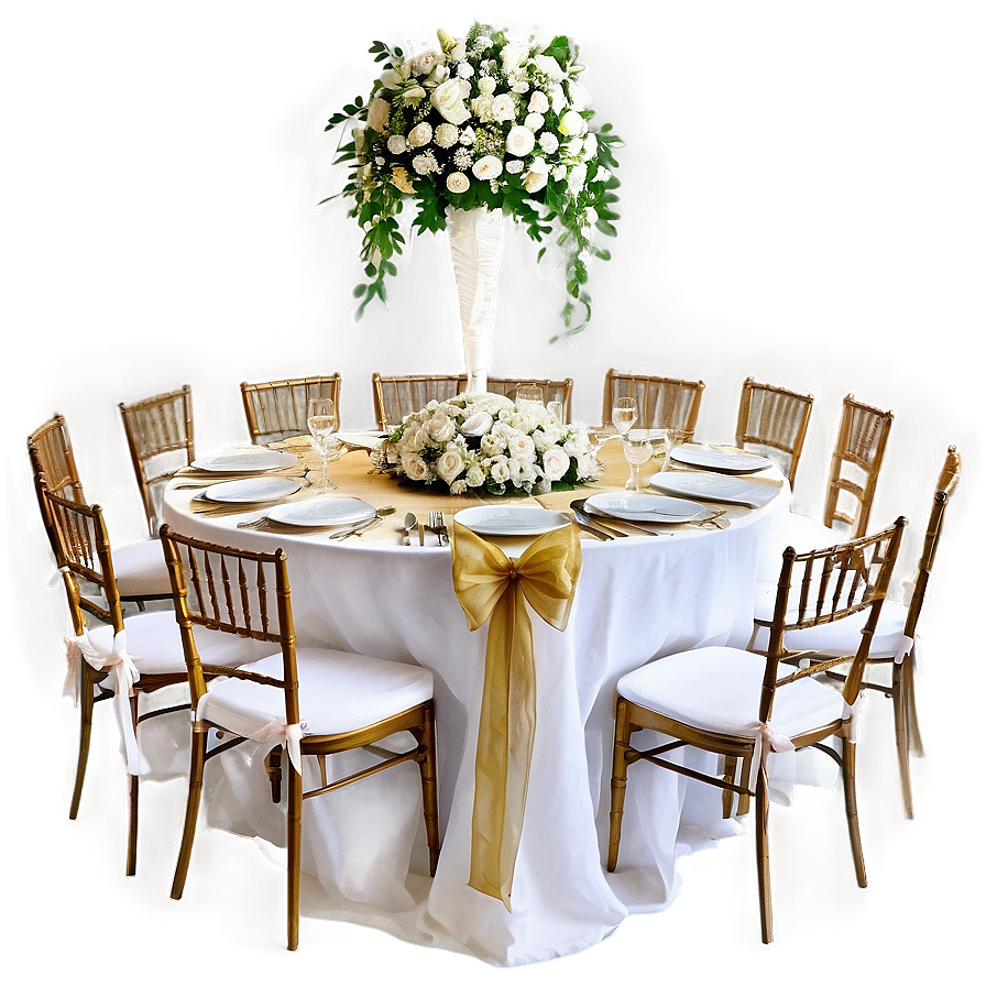 Round Table Wedding Arrangement Png Nrs98 PNG