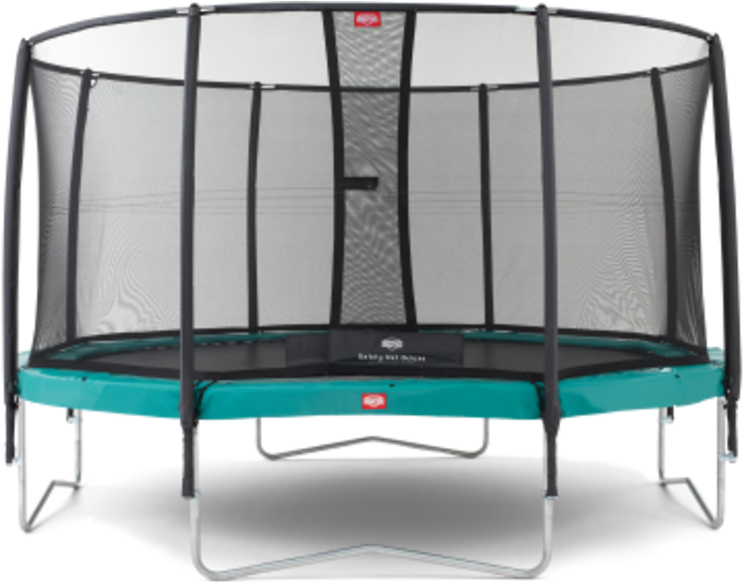 Round Trampolinewith Safety Net PNG